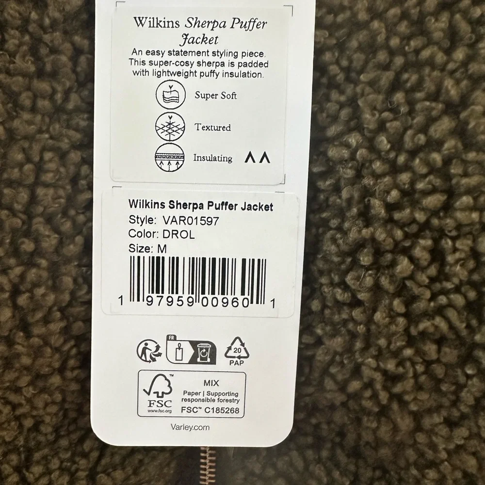 Varley Wilkins Sherpa Jacket - Olive - Picture 3 of 6